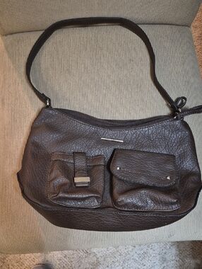 Jaclyn Smith Dark Brown Textured Shoulder Bag